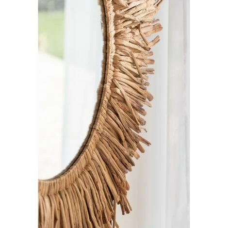 LANADECO Miroir Rond Dans Cadre De Jacinthe D'eau Marron - Naturel 5 LANADECO Miroir Rond Dans Cadre De Jacinthe D'eau Marron - Naturel – Image 3