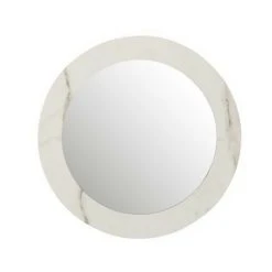 LANADECO Miroir Noir Avec Contour Imitation Marbre - Blanc