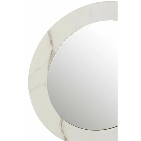 LANADECO Miroir Noir Avec Contour Imitation Marbre - Blanc 4 LANADECO Miroir Noir Avec Contour Imitation Marbre - Blanc – Image 2