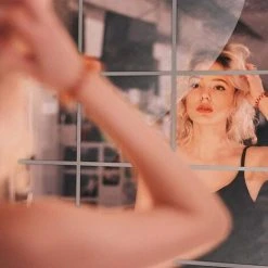 MINKUROW Autocollant Miroir 48PCS Miroir Adhésive 15 * 15 Cm PET Home Room Decoration DIY For Living Room Porch -Miroir Soldes Boutique 59478150 3