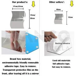 MINKUROW Lot De 6 Autocollants Muraux Effet Miroir 3D Ondulés Pour Décoration De La Maison, Salon, Chambre, Canapé, TV, Décoration Murale, Décoration Murale 11 MINKUROW Lot De 6 Autocollants Muraux Effet Miroir 3D Ondulés Pour Décoration De La Maison, Salon, Chambre, Canapé, TV, Décoration Murale, Décoration Murale -Miroir Soldes Boutique 59478652 5