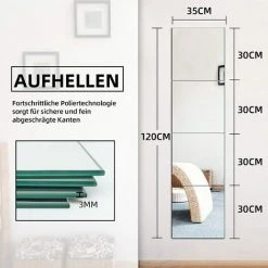 MINKUROW Miroirs Carrés 30x30 CM Miroir Mural Mosaique Carré Lot De 4 Pour Porte, Salle De Bain, Salon -Miroir Soldes Boutique 59478734 3