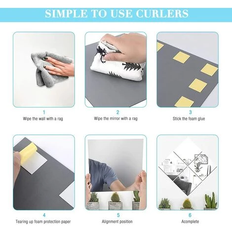 MINKUROW Miroir Autocollant, 4 Pièces 20X20 Miroir Adhésif Carreaux De Miroir Miroir A Coller Pas En Verre, En Matière Plastique, Autocollant Mural Décorative Auto Adhésifs Salle De Bain Salon Chambre 6 MINKUROW Miroir Autocollant, 4 Pièces 20X20 Miroir Adhésif Carreaux De Miroir Miroir A Coller Pas En Verre, En Matière Plastique, Autocollant Mural Décorative Auto Adhésifs Salle De Bain Salon Chambre – Image 4