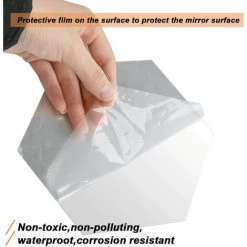 MINKUROW 12pcs 10 Cm Hexagonal Miroir Autocollant Mural, Bricolage Décoratif 3D Hexagone Acrylique Miroir Mur Table Carreaux En Plastique Pour La Maison Salon Canapé TV Réglage Décoration Murale Argent -Miroir Soldes Boutique 59479607 5