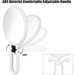 MINKUROW 2 Pièces Miroirs Maquillage, Rétroviseurs à Main Double Face Avec Grossissement 1/10/15X, Miroir Beauté Voyage Pliable Portable Petit Salle De Bain Suspendue Pour Filles Femmes Hommes, Blanc 9 MINKUROW 2 Pièces Miroirs Maquillage, Rétroviseurs à Main Double Face Avec Grossissement 1/10/15X, Miroir Beauté Voyage Pliable Portable Petit Salle De Bain Suspendue Pour Filles Femmes Hommes, Blanc -Miroir Soldes Boutique 59491083 3
