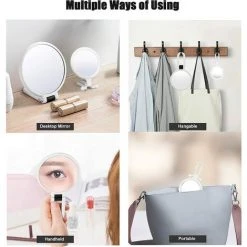 MINKUROW 2 Pièces Miroirs Maquillage, Rétroviseurs à Main Double Face Avec Grossissement 1/10/15X, Miroir Beauté Voyage Pliable Portable Petit Salle De Bain Suspendue Pour Filles Femmes Hommes, Blanc 11 MINKUROW 2 Pièces Miroirs Maquillage, Rétroviseurs à Main Double Face Avec Grossissement 1/10/15X, Miroir Beauté Voyage Pliable Portable Petit Salle De Bain Suspendue Pour Filles Femmes Hommes, Blanc -Miroir Soldes Boutique 59491083 5