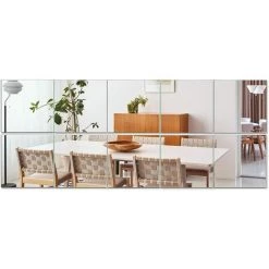 MINKUROW Miroirs Carrés 22x22 CM Miroir Mural Mosaique Carré Lot De 10 Pour Porte, Salle De Bain, Salon