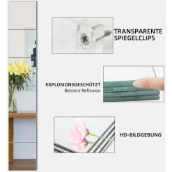 MINKUROW Miroirs Carrés 22x22 CM Miroir Mural Mosaique Carré Lot De 10 Pour Porte, Salle De Bain, Salon -Miroir Soldes Boutique 59491646 5