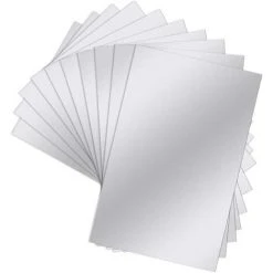 MINKUROW 10Pcs Miroir à Coller Mural Sur Porte Miroir Collant Carré 23x15cm Miroir Autocollant Sur Mur Miroir Carre Adhesif Rectangulaire Sticker Miroir Amovible Argent Pour Salle De Bain De Placard