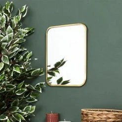 Paris Prix - Miroir Mural Déco "contour Carré" 34cm Or -Miroir Soldes Boutique 59498331 3