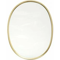 Paris Prix - Miroir Mural Déco "contour Ovale" 34cm Or