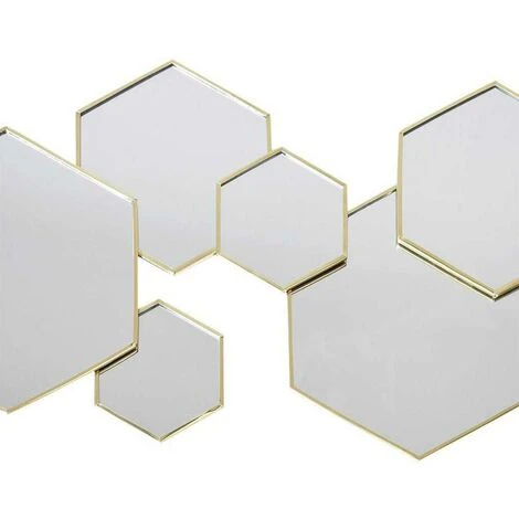 THE HOME DECO FACTORY Décoration Miroir Hexagonal - Or 4 THE HOME DECO FACTORY Décoration Miroir Hexagonal - Or – Image 2