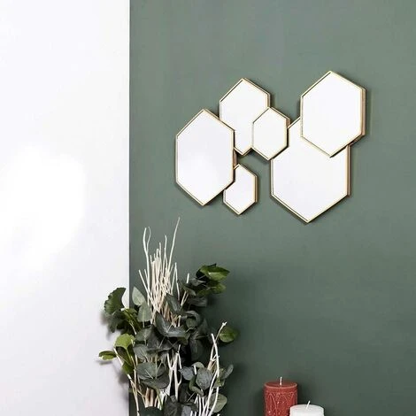THE HOME DECO FACTORY Décoration Miroir Hexagonal - Or 5 THE HOME DECO FACTORY Décoration Miroir Hexagonal - Or – Image 3