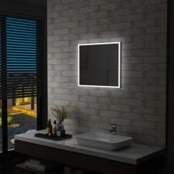 Topdeal Miroir Mural à LED Pour Salle De Bains 60 X 50 Cm FF144726_FR