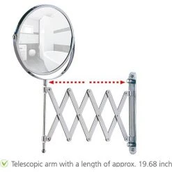 LITZEE Miroir Cosmétique Mural à Bras Télescopique - Orientable, Surface De Miroir 6in 300 % Grossissement -Miroir Soldes Boutique 59692219 3