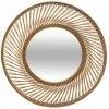 FALSE Miroir Rond En Bambou 72 Cm - Marron - SILUMEN