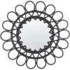 BELIANI Miroir En Rotin Noir 60x60 - Noir
