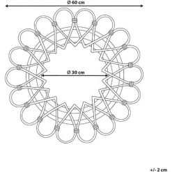 BELIANI Miroir En Rotin Noir 60x60 - Noir -Miroir Soldes Boutique 59856623 3