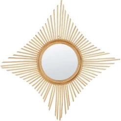 BELIANI Miroir En Rotin Beige 60x60 - Beige