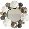 Baroni Home Miroir Mural Décoratif à La Maison Avec Cadre En Fer, Salon Ou Miroir De Chambre, Jantes Blanches Et Dorées -Miroir Soldes Boutique 59896058 1