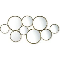 Baroni Home Miroir Mural Décoratif à La Maison Avec Cadre En Fer, Salon Ou Miroir De Chambre, Jantes En Or