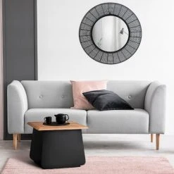 WOMO DESIGN Miroir Mural Rond Métal/MDF Noir Avec Entretoises Horizontales 84cm WOMO-DESIGN® 11 WOMO DESIGN Miroir Mural Rond Métal/MDF Noir Avec Entretoises Horizontales 84cm WOMO-DESIGN® -Miroir Soldes Boutique 59943065 5