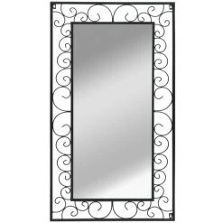 NOVA Miroir Mural Rectangulaire En Divers Acier Noir Taille : 60x110 Cm