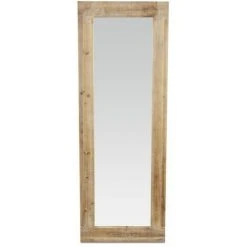 DECORATION D’AUTREFOIS Grand Miroir Bois Naturel 142x3x52cm - Naturel -Miroir Soldes Boutique 59986489 5