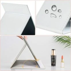 AOUGO Miroir De Courtoisie 1 Pièce, Miroir De Commode Pliant Portable - Miroir De Bureau Sur Pied Miroir De Table Pliant - Miroir Rectangulaire Sur Pied - Blanc -Miroir Soldes Boutique 59992151 5