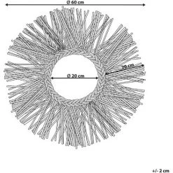 BELIANI Miroir En Rotin Beige 60x60 - Beige 9 BELIANI Miroir En Rotin Beige 60x60 - Beige -Miroir Soldes Boutique 60012446 3