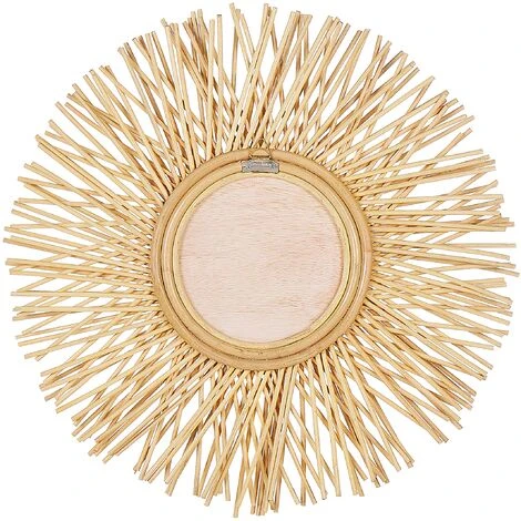 BELIANI Miroir En Rotin Beige 60x60 - Beige 6 BELIANI Miroir En Rotin Beige 60x60 - Beige – Image 4