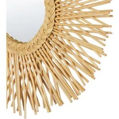 BELIANI Miroir En Rotin Beige 60x60 - Beige 11 BELIANI Miroir En Rotin Beige 60x60 - Beige -Miroir Soldes Boutique 60012446 5