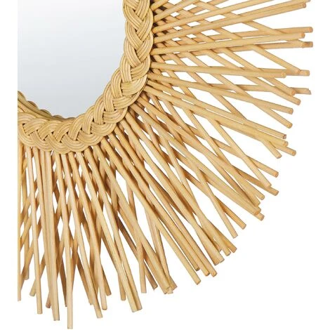 BELIANI Miroir En Rotin Beige 60x60 - Beige 7 BELIANI Miroir En Rotin Beige 60x60 - Beige – Image 5