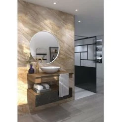 AURYS - Miroir Rond - Cadré Atelier - Diametre 800 Mm