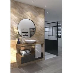 AURYS - Miroir Rond - Cadré Atelier -diametre 800 Mm