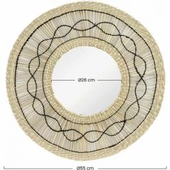 Miroir Mural Dans La Marine D'algues Naturelles Ø55 Cm Thinia Home -Miroir Soldes Boutique 60089066 5