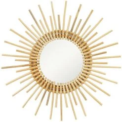 Miroir Mural à Ratán Redondo Natural Licht Ø60cm Thinia Home
