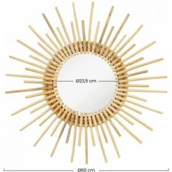 Miroir Mural à Ratán Redondo Natural Licht Ø60cm Thinia Home -Miroir Soldes Boutique 60089068 5