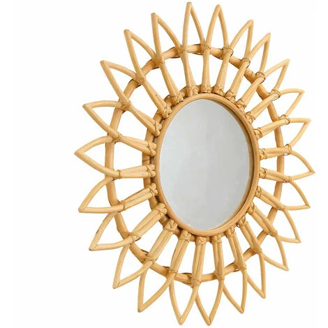 Miroir Mural à Ratán Redondo Sonne Natural Ø55 Cm Thinia Home 4 Miroir Mural à Ratán Redondo Sonne Natural Ø55 Cm Thinia Home – Image 2