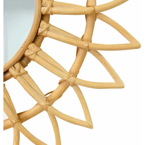 Miroir Mural à Ratán Redondo Sonne Natural Ø55 Cm Thinia Home 6 Miroir Mural à Ratán Redondo Sonne Natural Ø55 Cm Thinia Home – Image 4