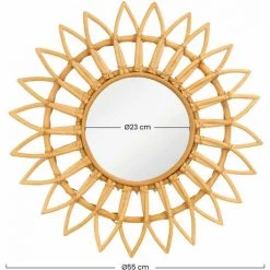 Miroir Mural à Ratán Redondo Sonne Natural Ø55 Cm Thinia Home 11 Miroir Mural à Ratán Redondo Sonne Natural Ø55 Cm Thinia Home -Miroir Soldes Boutique 60089163 5