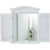 DéCOSHOP26 Miroir Mural Design Fenêtre Avec Volets 53x42x5cm Bois De Paulownia Massif Et MDF Blanc - Blante -Miroir Soldes Boutique 60139659 1