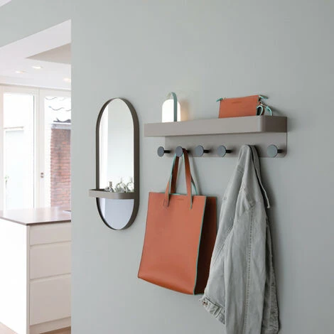 Miroir Mural Avec étagère Oval Remember Taupe 4 Miroir Mural Avec étagère Oval Remember Taupe – Image 2