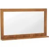 LITZEE Miroir Mural Avec étagère 100x12x60 Cm Bois De Teck Massif # -Miroir Soldes Boutique 60165298 1
