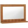 LITZEE Miroir Mural Avec étagère 60x12x40 Cm Bois De Teck Massif # -Miroir Soldes Boutique 60165359 1