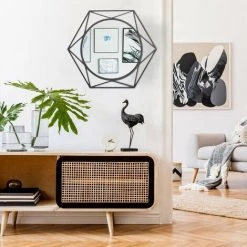 Relaxdays Miroir Mural, Rond, à Suspendre, Cadre En Métal Hexagonal, Moderne Et élégant, Ø 45 Cm, Noir 9 Relaxdays Miroir Mural, Rond, à Suspendre, Cadre En Métal Hexagonal, Moderne Et élégant, Ø 45 Cm, Noir -Miroir Soldes Boutique 60276554 3