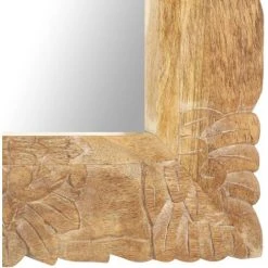 INLIFE Miroir 110x50 Cm Bois De Manguier Massif -Miroir Soldes Boutique 60303557 4