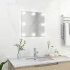 INLIFE Miroir Mural Avec Lampes LED Carré Verre -Miroir Soldes Boutique 60303657 1