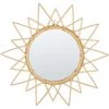 BELIANI Miroir En Rotin Beige 61x61 - Beige -Miroir Soldes Boutique 60374361 1