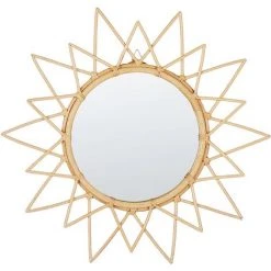 BELIANI Miroir En Rotin Beige 61x61 - Beige